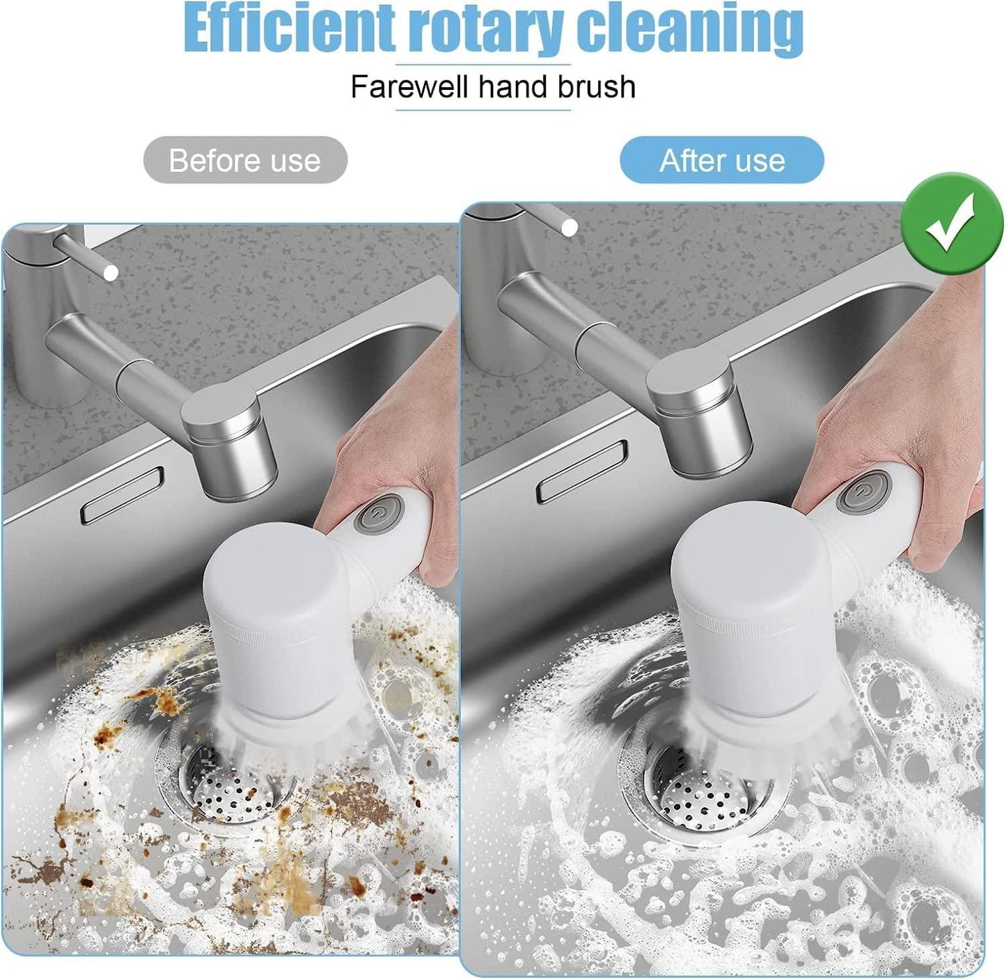 5-in-1 Powerful Electric Spin Scrubber | Powerful Cordless Cleaning Brush for Bathroom, Kitchen & More!