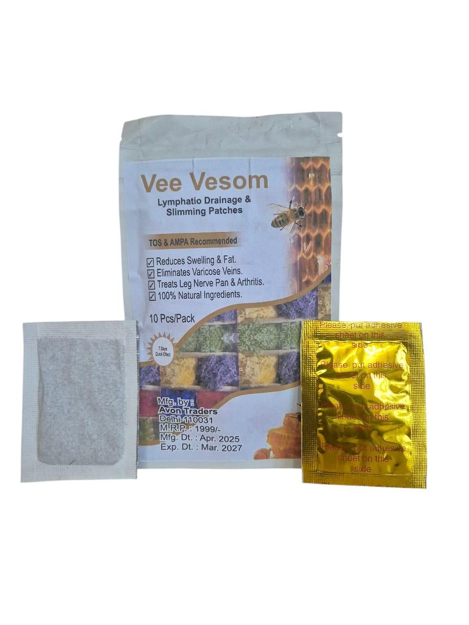 Bee Venom Lymphatic Drainage & Slimming Foot Patches (10 Patches)