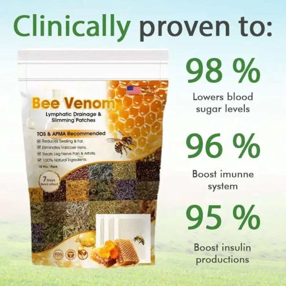 Bee Venom Lymphatic Drainage & Slimming Foot Patches (10 Patches)