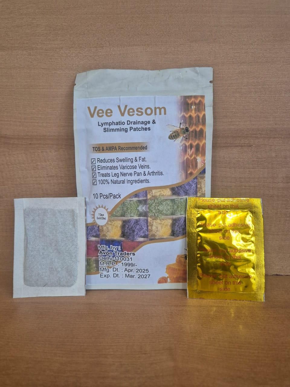 Bee Venom Lymphatic Drainage & Slimming Foot Patches (10 Patches)