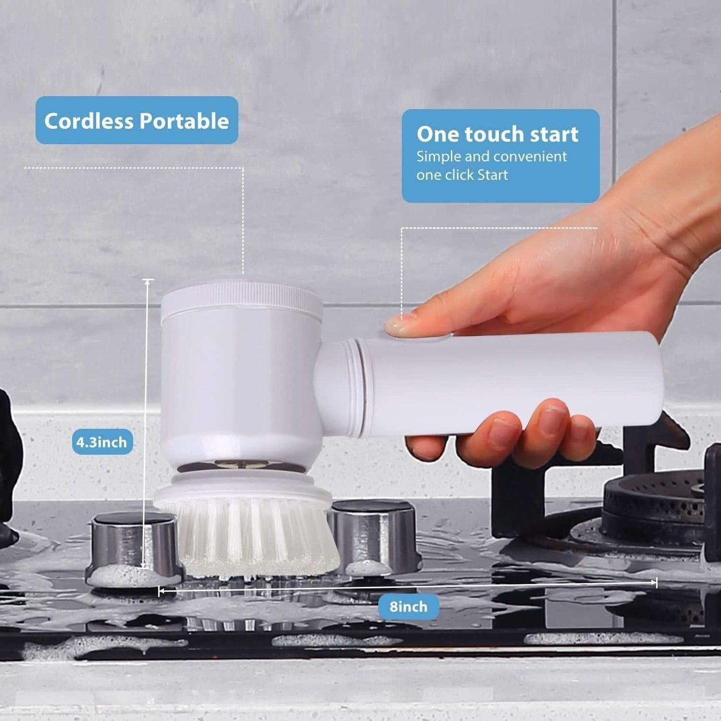 5-in-1 Powerful Electric Spin Scrubber | Powerful Cordless Cleaning Brush for Bathroom, Kitchen & More!