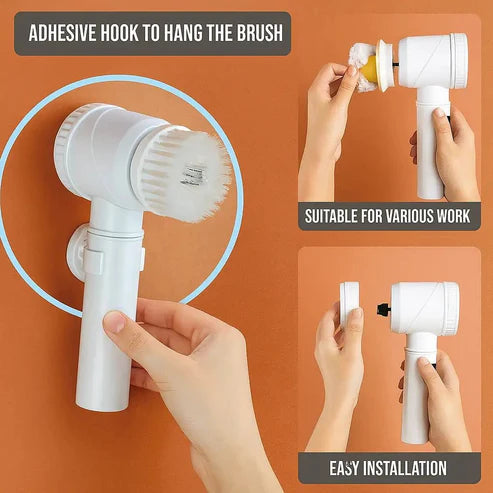 5-in-1 Powerful Electric Spin Scrubber | Powerful Cordless Cleaning Brush for Bathroom, Kitchen & More!