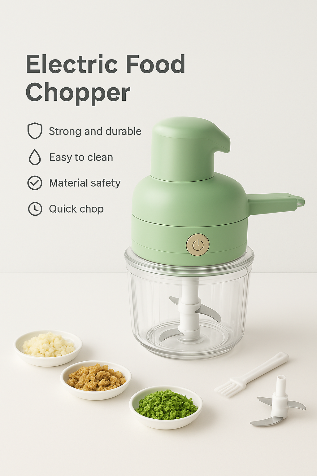 4-in-1 Portable Electric Vegetable Cutter | Chopper, Slicer, Grinder & Peeler in One